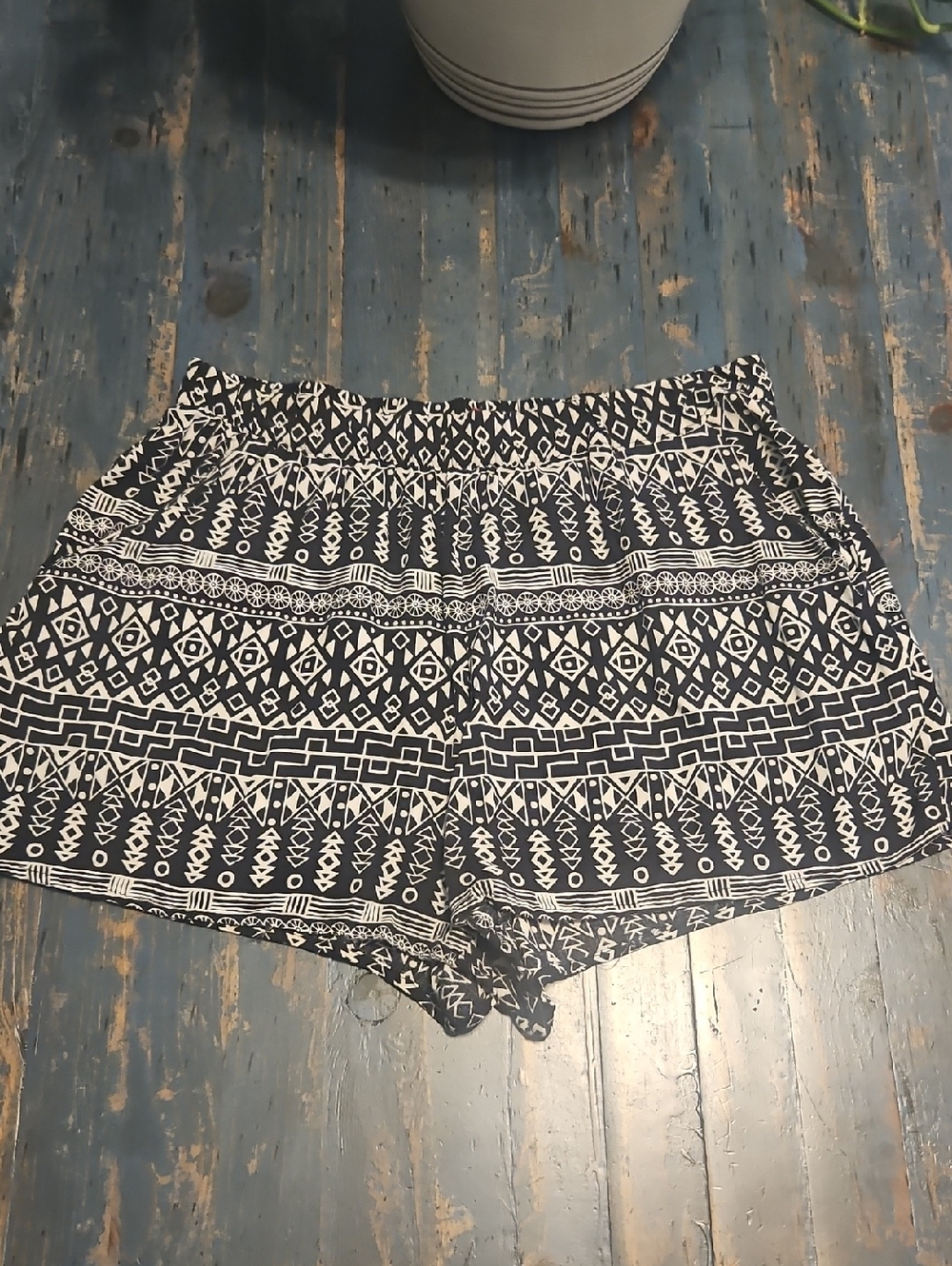 Divided Black & White Print Shorts